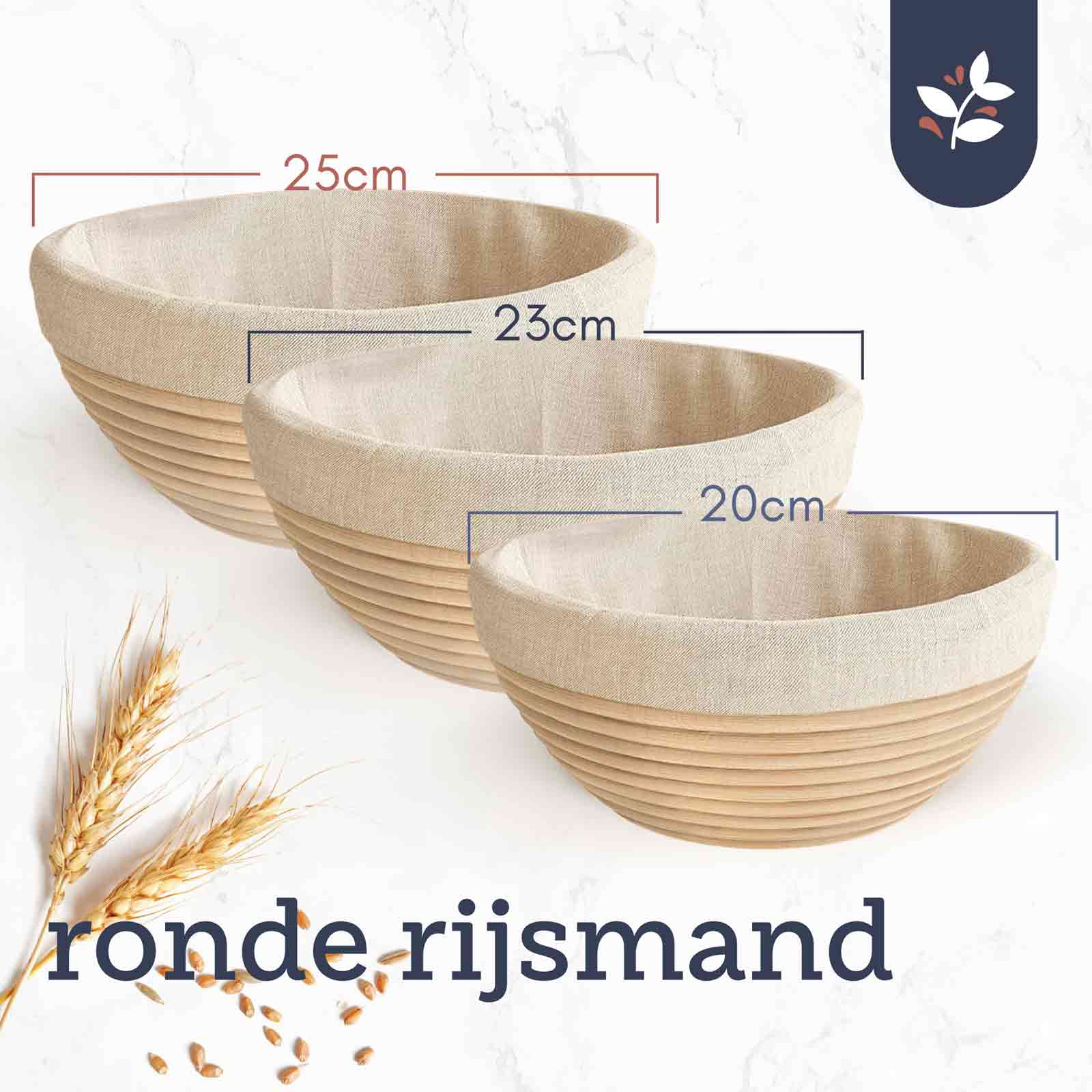 Doughie - 3 maten rijsmandjes