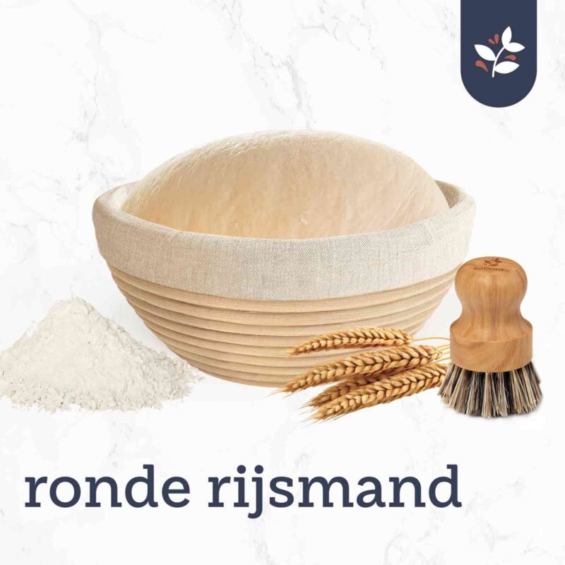 Doughie - Ronde rijsmand met bloemborstel