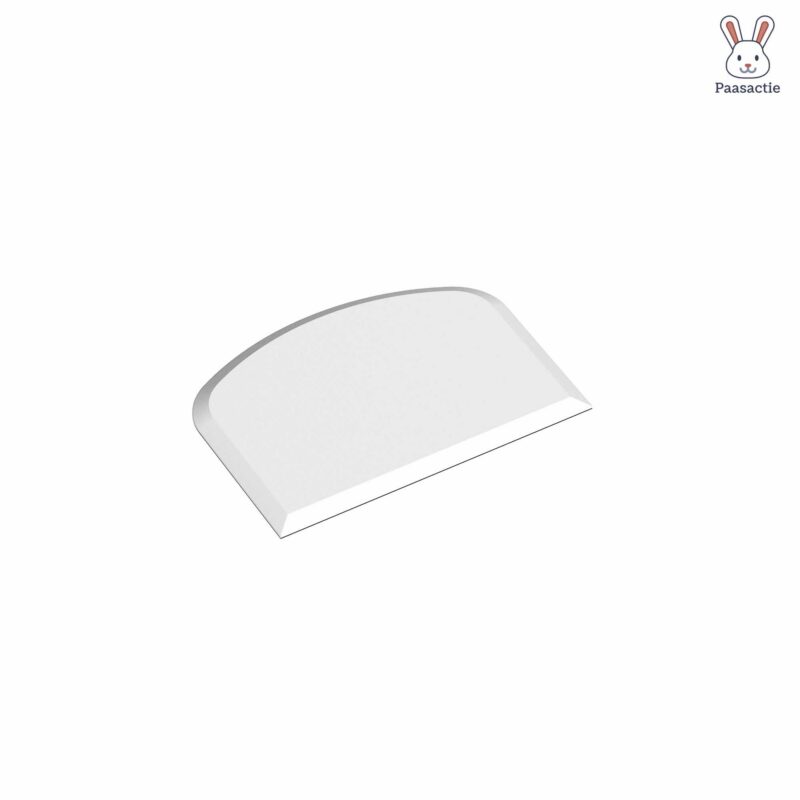 Witte kunststof deegschraper om het deeg te vormen