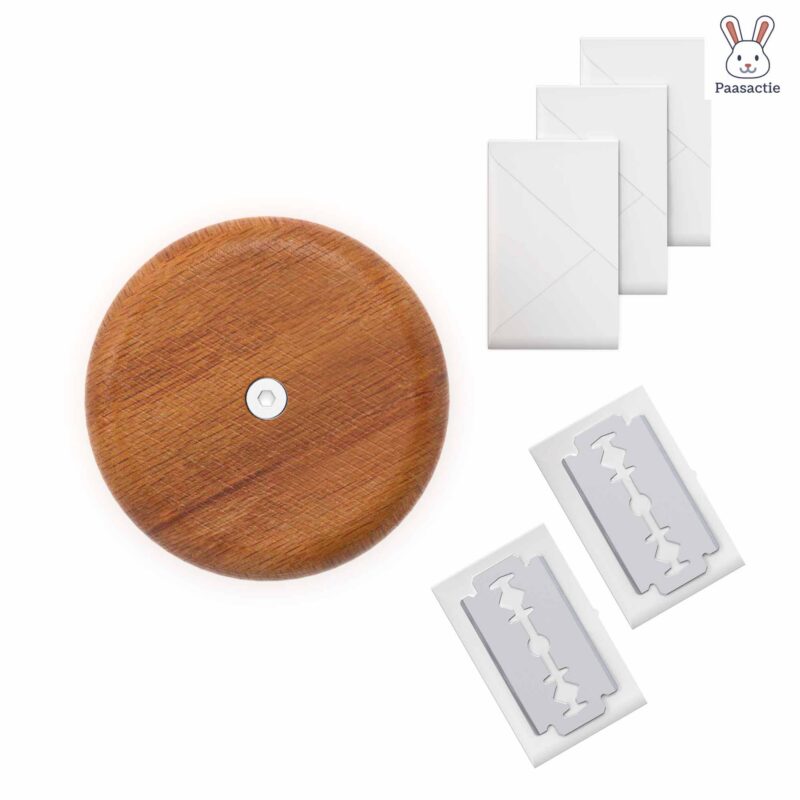 Deegmesje Set – Ronde Houten Houder + 5 Mesjes